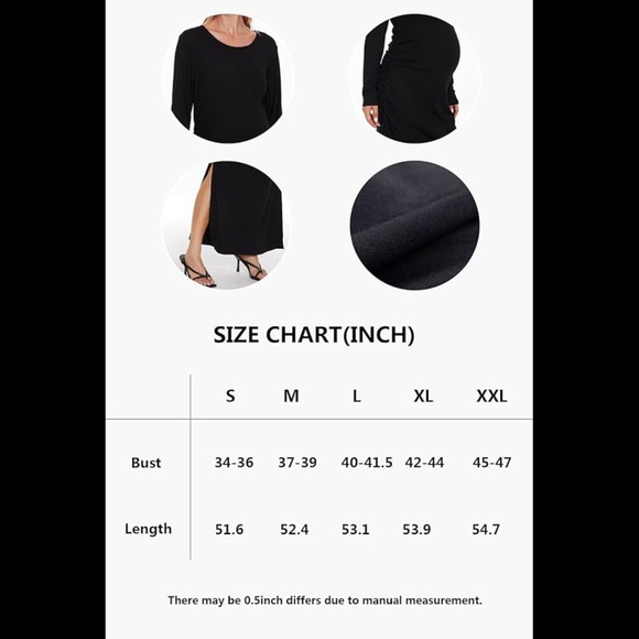 NWT Smallshow Black Maxi Maternity Dress Size Medium - Picture 4 of 9